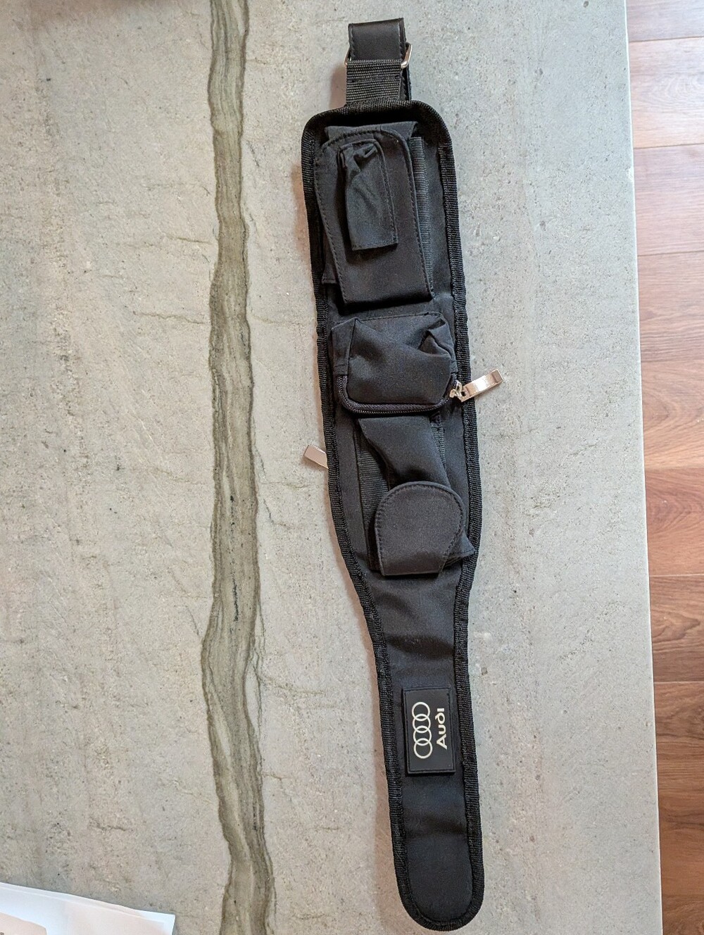 Black Audi Multi-Pocket Waist/Shoulder Organizer Bag Belt Bag Fanny pack Bum Bag